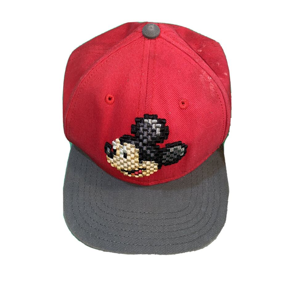 Vintage Mickey Mouse Embroidery Baseball Cap Golf Hatโ Walt DISNEY World Red